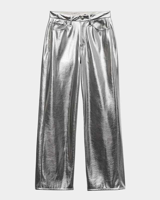 Logan Metallic Faux-Leather Jeans